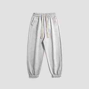 Women's Gray Harem Pants Mid Waist Drawstring Loose Fit Full Length Knitted Polyester Casual Striped Quick Dry Breathable Autumn - Product Image 3