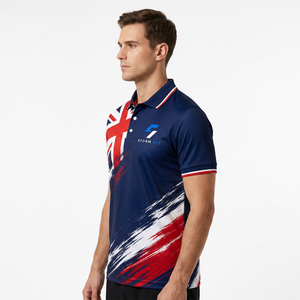 Polo en polyester à séchage rapide personnalisé, impression par sublimation, polo sportif pour homme, coupe classique. - Product Image 6