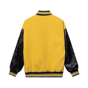 Blousons de baseball pour hommes de bonne qualité avec manches en cuir, vente en gros, blouson varsity matelassé coupe-vent à manches longues en cuir pour hommes 2026 - Product Image 4