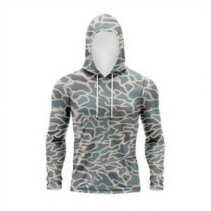 Sudadera con Capucha de Pesca para Hombre con Logotipo Personalizado, Diseño Abstracto de Camuflaje, Ligera, Protección Solar UPF 50+, Camisa con Capucha de Alto Rendimiento - Product Image 4