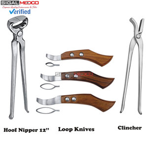 Coupe-ongles de fer à cheval 12 pouces, pince à clous de fer à cheval, 5 couteaux de fermeur, ensemble de couteaux à sabots, qualité supérieure, acier inoxydable allemand, réutilisable - Product Image 5