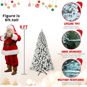 Albero di Natale Artificiale Pre-Illuminato da 180 cm, Abete in PVC con Effetto Neve e 300 Luci - Product Image 3