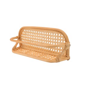 Vintage Horizontal Rattan <b>wall</b>-<b>mounted</b> <b>shelf</b> Cane Webbing Bamboo Floating Rack Bathroom Makeup Cosmetic Decorative Storage <b>Shelf</b> - Product Image 1