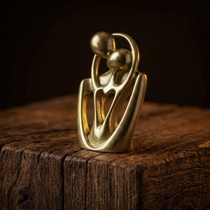 Sculpture abstraite en aluminium artisanale de Moradabad Art Metal Ware, figurine contemporaine pour décoration de table et présentation dans le salon - Product Image 4