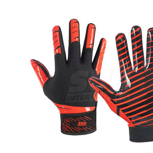 Gants de football américain en cuir pour usage professionnel, respirants, avec sangle de poignet réglable, ajustement facile, forte adhérence, antidérapants - Product Image 6