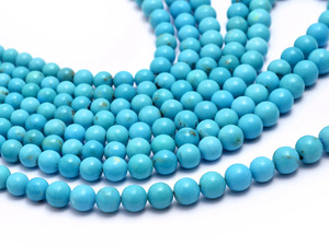 AAA+ Turquoise 5mm-7mm Smooth Round Beads Natural Genuine Arizona Turquoise High Quality Gemstone Loose Beads For Jewelry Making - Product Image 3