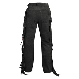 Latest Simple Design OEM Service <b>Men's</b> Pants Comfortable And Premium Quality Low Price Washed Fringe Suede <b>Leather</b> Wear - Product Image 3