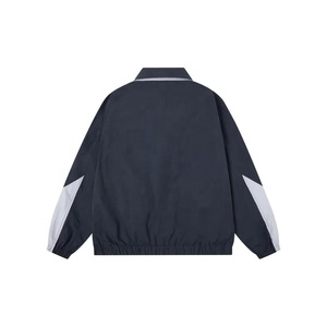 OEM Fashionable College <b>Jacket</b> Clothing <b>Workout</b> Retro College Windbreaker <b>Jackets</b> For Men New Design Two Tone Custom Wholesale - Product Image 4