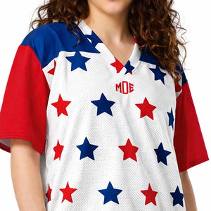 Camiseta de Fútbol Americano Sublimada Personalizada al por Mayor, Unisex, con Estampado de Estrellas, Transpirable, Ropa Deportiva al por Mayor, Servicio OEM - Product Image 5