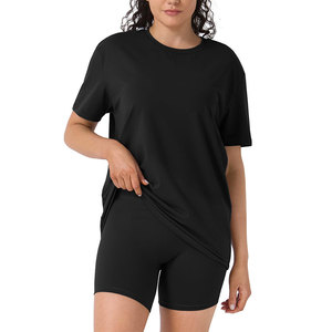 2026 New Arrival Women's Short Sleeve Round Neck T Shirt And Above Knee Length With High Elastic Wasitband Top Design Short <b>Sets</b> - Product Image 1