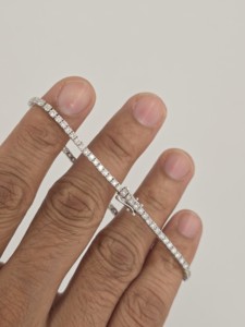 กำไลข้อมือเพชร 14k กำไลข้อมือเพชรแล็บไดมอนด์ 18k ทองคำ กำไลข้อมือเพชรแล็บไดมอนด์ เครื่องประดับเพชรเพาะเลี้ยง - Product Image 2