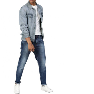 Veste en jean pour homme, imprimé intégral, 100% lavable, design basique, collection hiver, effet usé - Product Image 2