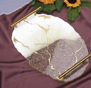 Plateau en résine époxy avec le meilleur poli 100% meilleure table de qualité étaient emballage personnalisé de plateau en résine - Product Image 5