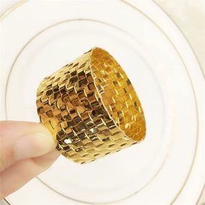 Porte-serviettes en métal doré et argenté, design circulaire, décoration de table de luxe pour dîner, mariage, hôtel, banquet, vente en gros - Product Image 5