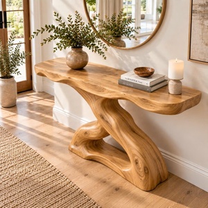 Table d'entrée en bois, style classique, console en bois massif naturel, produit au design créatif, meubles en bois, décoration intérieure - Product Image 6