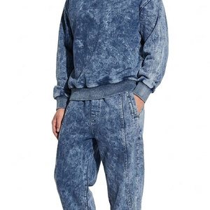 ชุดวอร์มผู้ชายแบบย้อมสีเอซิด พร้อมเสื้อสเวตเชิ้ตและกางเกงขายาว ผ้าเนื้อนุ่ม ใส่สบาย เหมาะสำหรับใส่ในชีวิตประจำวันและสไตล์ลำลอง - Product Image 4