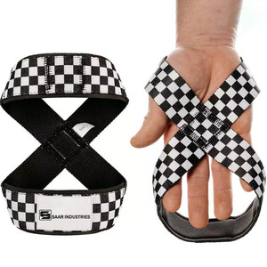 Sangles de levage en forme de 8 SAAR INDUSTRIES, jaunes, avec fermeture Velcro réglable, soutien pour la musculation, unisexe - Product Image 6