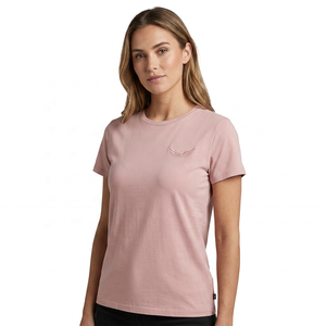 <b>Men's</b> Pink Short Sleeve T-Shirt Embossed Logo O-Neck Regular Fit Casual Jersey Cotton <b>Top</b> - Product Image 5