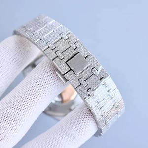 Reloj de Lujo para Hombre, Estilo Antiguo, con Diamantes Cuadrados, Esfera Romana Multicolor, Acero Inoxidable, 41MM, 3BAR - Product Image 4