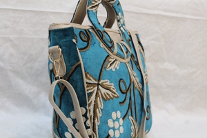 kashmir ari work Floral Tote Bag Cotton Fabric Shoulder <b>Handbag</b> Zipper Hobo Purse for Women - Product Image 4