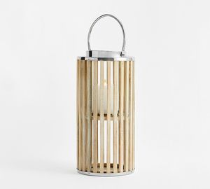 Wholesale Stainless Steel and Wood Candle Holder <b>Lantern</b> Handmade Round Shape <b>Lanterns</b> for Home Decor - Product Image 2