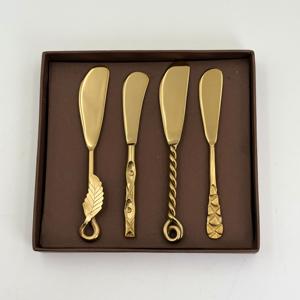 Good Quality Metal Cheese Cutter Slicer With Stainless Steel Handles for Kitchenware Tabletop Gold Finished Butter Knives Sets - Product Image 2