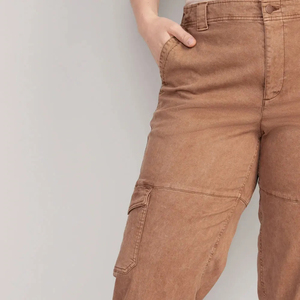 Pantalon cargo utilitaire décontracté pour femme, 100 % polyester respirant, délavé, avec logo personnalisé, fabrication OEM, vente en gros - Product Image 3