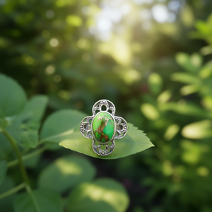 Fine Green Copper <b>Turquoise</b> <b>Ring</b> 6.4 Grams - Product Image 3