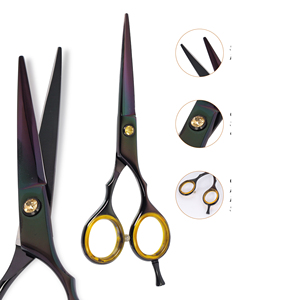 กรรไกรตัดขนสัตว์เลี้ยงปลายทู่ พร้อมที่พักนิ้วสองนิ้ว - Product Image 4