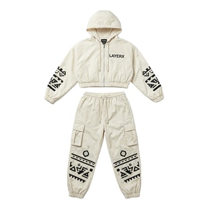 Ensemble survêtement personnalisé pour homme, style punk délavé à l'acide, nylon léger, coupe-vent, deux pièces, pantalon tendance, streetwear, vente en gros - Product Image 1