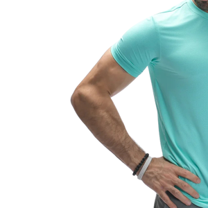 Men's Custom Turquoise Aqua Performance <b>TShirt</b> Lightweight QuickDry <b>Polyester</b> Spandex Gym Training Sports Tee OEM Activewear Top - Product Image 6