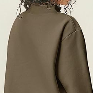 Sweat-shirt à col roulé personnalisé pour femme, doublure en molleton de coton respirant, sweat-shirt d'hiver unisexe, streetwear décontracté, impression OEM - Product Image 6