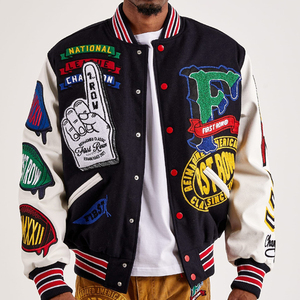 Chaquetas Varsity con Mangas de Lana y Logotipo Personalizado, Chaquetas de Béisbol Unisex de Talla Grande, Formales de Primavera, Impermeables por Delante - Product Image 6