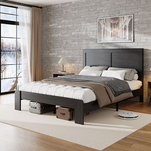 Letto a piattaforma in legno a grandezza naturale, silenzioso, con strumenti di montaggio facili e ampio spazio contenitivo, non necessita di rete a molle, letti in metallo - Product Image 3