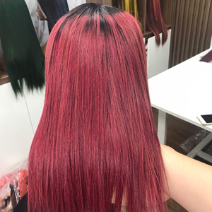 Vietnamese Human Virgin Hair Ombre <b>Burgundy</b> Color SDD Bone Straight Lace Front Wig for <b>Women</b> Wholesale Price Factory Vendor SA - Product Image 6