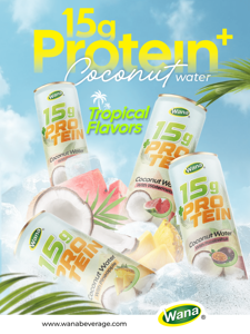 Eau de Coco Protéinée 15g avec Concentré d'Ananas, Faible en Gras, Filtrée, 355ml, Marque Blanche, Boisson OEM en Bidon - Product Image 2