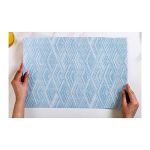 Round Printed 35x50cm ISO Certified Natural Fiber Linen Cotton <b>Placemat</b> With Fringe Floral Pattern Classic Style Reusable Home - Product Image 5