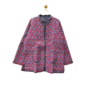 Chaqueta acolchada de algodón de estilo bohemio Vintage hecha a mano para mujer invierno suave ajuste cómodo transpirable estampado rayas botón - Product Image 1