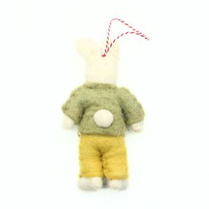 ตุ๊กตากระต่ายตกแต่งอีสเตอร์แบบแขวน พร้อมไข่สไตล์การ์ตูน งานฝีมือถักทอสำหรับตกแต่งอีสเตอร์ - Product Image 2
