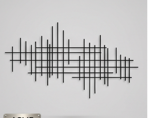 Premium Modern Black Metal Wall Art Abstract Geometric Design Minimalist Style Hanging Decorative Accent For Living Room Bedroom - Product Image 4