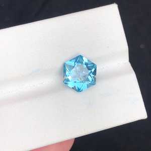Topaze bleue suisse, pierre précieuse ronde taille brillant, pierre de naissance de décembre, pierre en vrac, haute qualité, bijoux naturels, vente en gros - Product Image 3