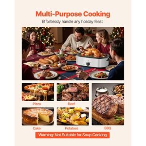 Forno Elettrico per Arrosto 20QT con Temperatura Regolabile 150-450°F, Cottura Rapida, Teglia per Arrosto di Tacchino, Funzione Auto-Agglomerante per Teglie da Forno - Product Image 3