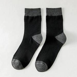 Men's Crew <b>Socks</b> Solid Brown Knitted Breathable Daily Wear Autumn Season Standard <b>Thickness</b> - Product Image 2