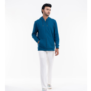 Sweat à capuche zippé pour homme, matière polaire de haute qualité, respirant et confortable, idéal pour l'hiver, avec poche latérale, respectueux de l'environnement - Product Image 1