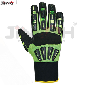 Guantes Mecánicos Resistentes de Cuero Vacuno con Látex, Guantes de Seguridad para Soldadura y Trabajo Mecánico de Pakistán - Product Image 3