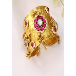 กำไลข้อมือเปิดได้ประดับมอยส์ซาไนต์ชุบทองสไตล์โบราณสุดหรูหรา ประดับด้วยคริสตัลวิบวับ สำหรับงานแต่งงาน ชุดกำไลสองคู่สำหรับผู้หญิง - Product Image 2