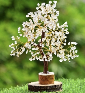 Fil de bonsaï d'arbre de pierres précieuses en cristal fait à la main avec des pierres semi-précieuses naturelles pour Feng Shui inspiré par l'Inde - Product Image 4