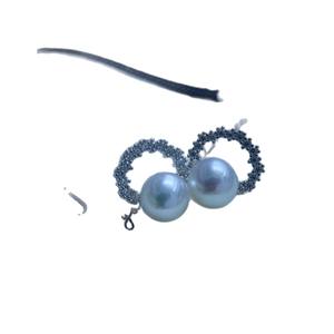 Boucles d'oreilles en perles de couronne Qiao Mei, argent S925, perles d'eau douce Mantou de 7-8 mm, extrêmement brillantes, même collection, boucles d'oreilles en perles S925 - Product Image 5