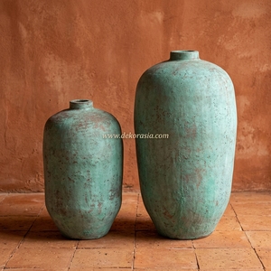 Guci Bala L Tosca Grand vase de sol rustique en terre cuite, pot en argile artisanal, récipient décoratif en grès, vente en gros - Product Image 3