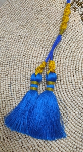 Decoración de Borlas Tejidas Azules y Amarillas con Cuentas para Colgar en el Hogar, Estilo Bohemio, Adorno para Sala de Estar - Product Image 6